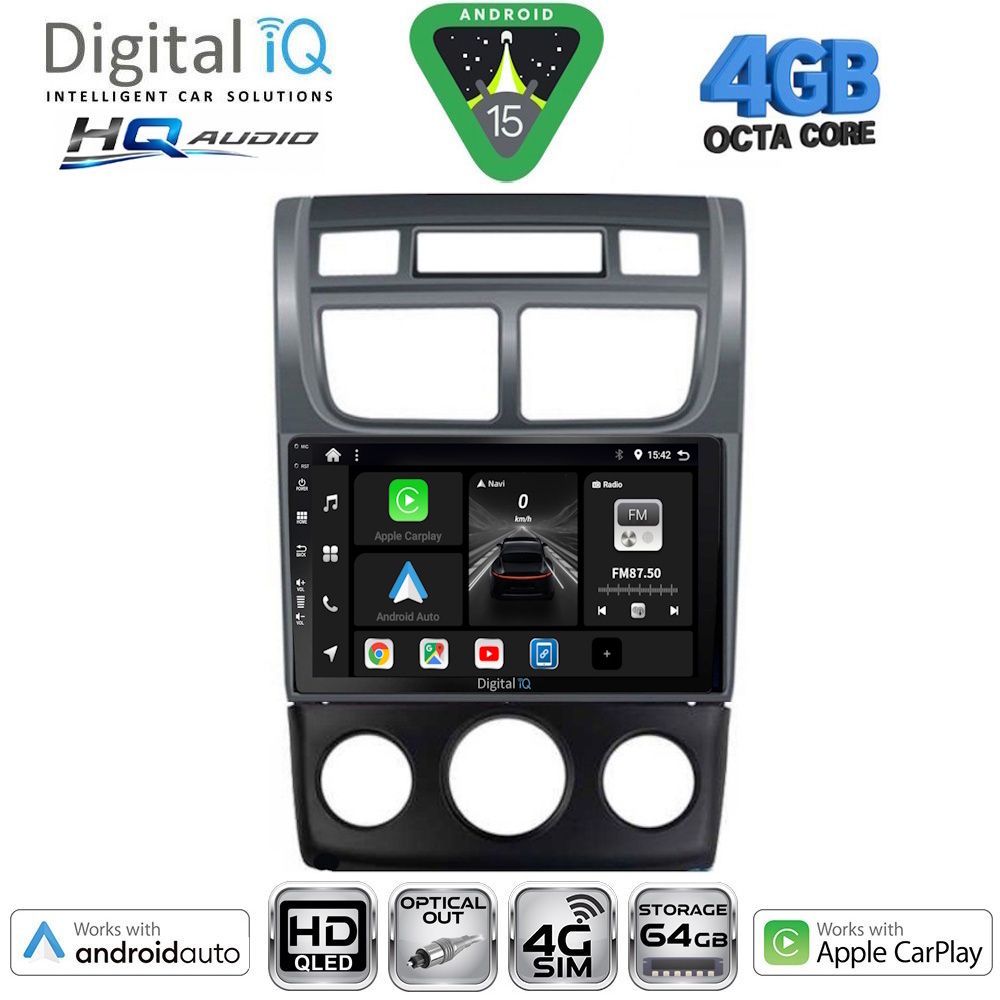 BXK19324AC-15 DIGITAL IQ BXK 19324BL_CPAA ((A/C+CLIMA) (9inc) MULTIMEDIA TABLET for KIA SPORTAGE mod. 2004-2010 - Image 1