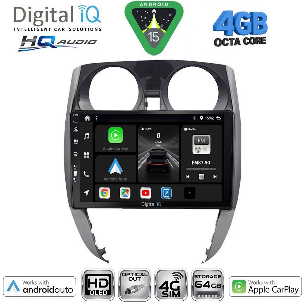 BXK19464-15 DIGITAL IQ BXK 19464_CPAA (10inc) MULTIMEDIA TABLET for NISSAN NOTE mod. 2012-2020 - Image 1