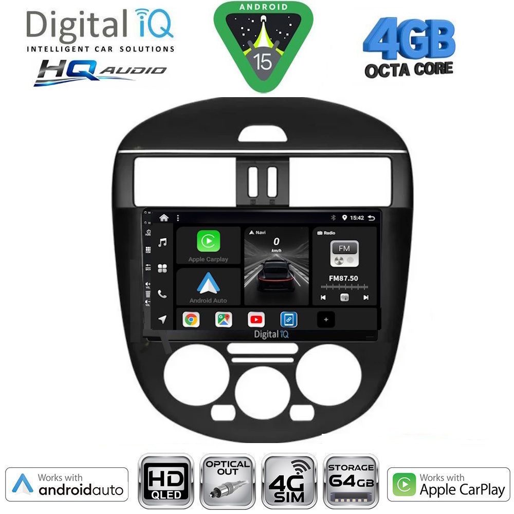 BXK19465AC-15 DIGITAL IQ BXK 19465B AC_CPAA (9inc) MULTIMEDIA TABLET for NISSAN TIIDA mod. 2012-2015 with A/C - Image 1
