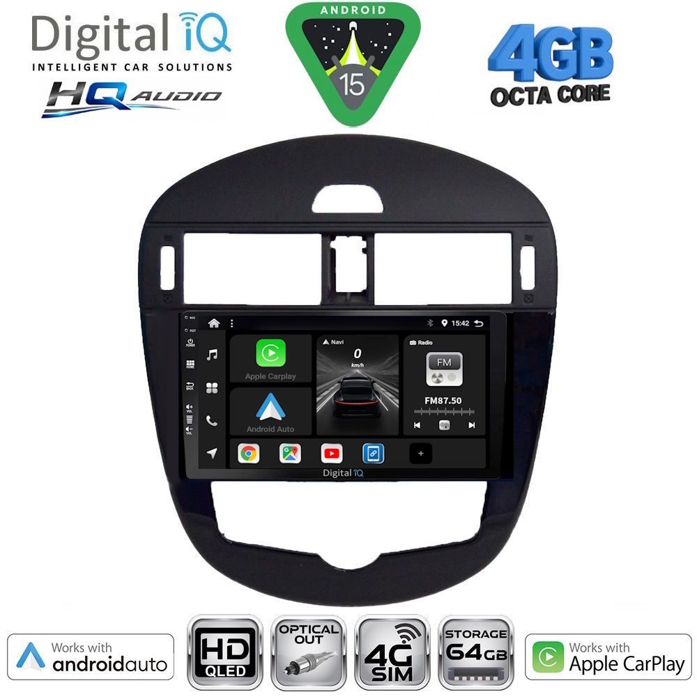 BXK19470-15 DIGITAL IQ BXK 19470CL_CPAA (9inc) MULTIMEDIA TABLET for NISSAN PULSAR mod. 2014-2020 with CLIMA - Image 1