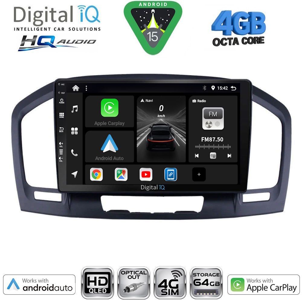 BXK19491-15 DIGITAL IQ BXK 19491BL_CPAA (9inc) MULTIMEDIA TABLET for OPEL INSIGNIA mod.2008-2013 (BLACK) - Image 1
