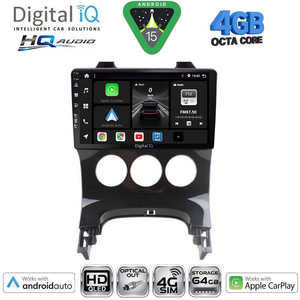BXK19515AC-15 DIGITAL IQ BXK 19515AC_CPAA (9inc) MULTIMEDIA TABLET for PEUGEOT 3008 mod. 2008-2016 με A/C - Image 1