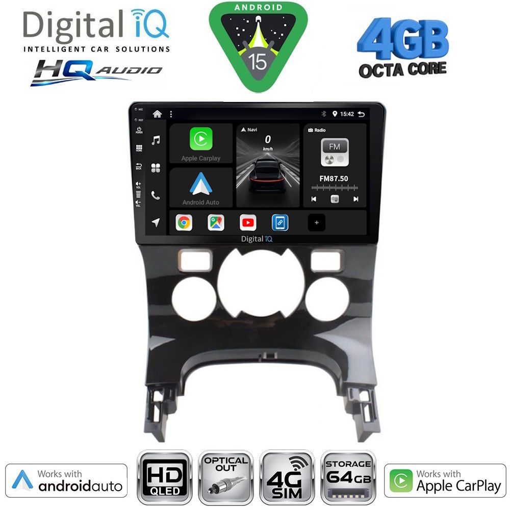 BXK19515CL-15 DIGITAL IQ BXK 19515CL_CPAA (9inc) MULTIMEDIA TABLET for PEUGEOT 3008 mod. 2008-2016 με CLIMA - Image 1