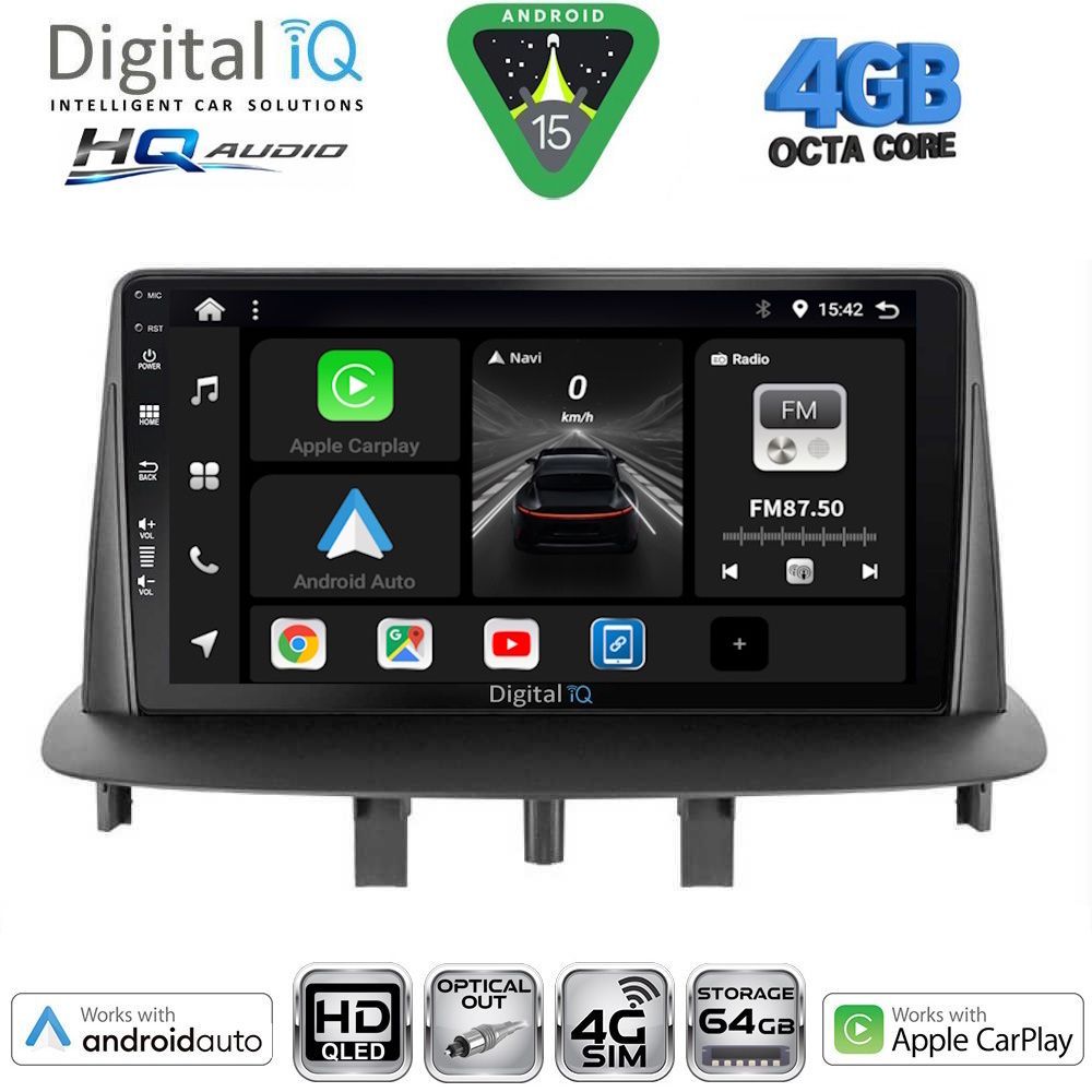 BXK19556-15 DIGITAL IQ BXK 19556_CPAA (9inc) MULTIMEDIA TABLET for RENAULT MEGANE 3 mod. 2009-2016 - Image 1