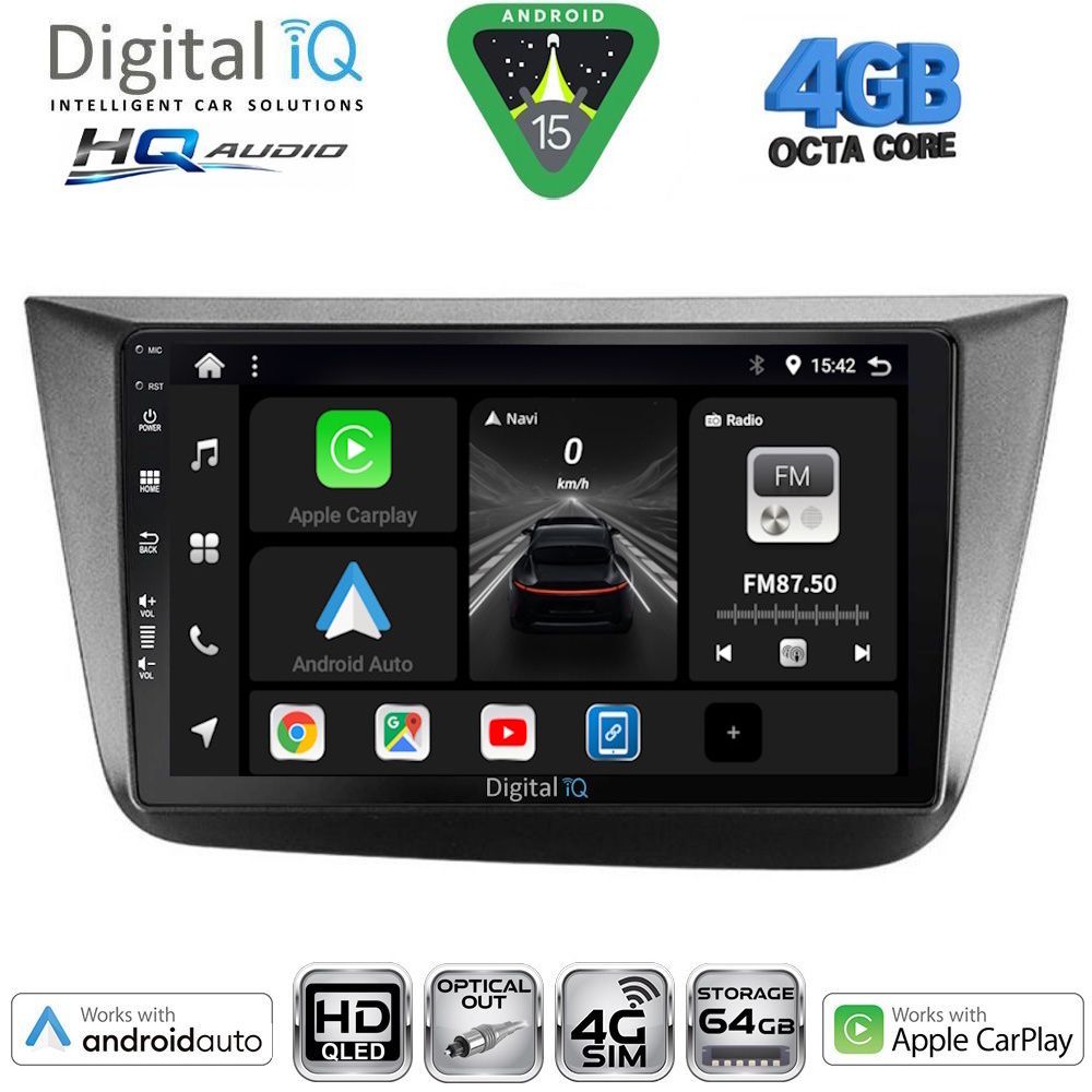 BXK19570-15 DIGITAL IQ BXK 19570_CPAA (9inc) MULTIMEDIA TABLET for SEAT ALTEA mod. 2004-2015 - Image 1