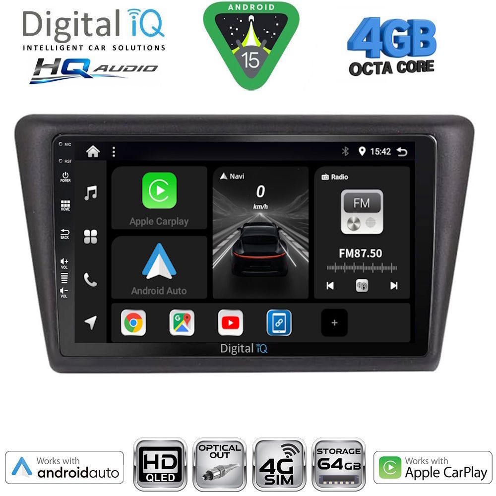 BXK19600-15 DIGITAL IQ BXK 19600_CPAA (9inc) MULTIMEDIA TABLET for SKODA RAPID SPACEBACK mod. 2014-2019 - Image 1