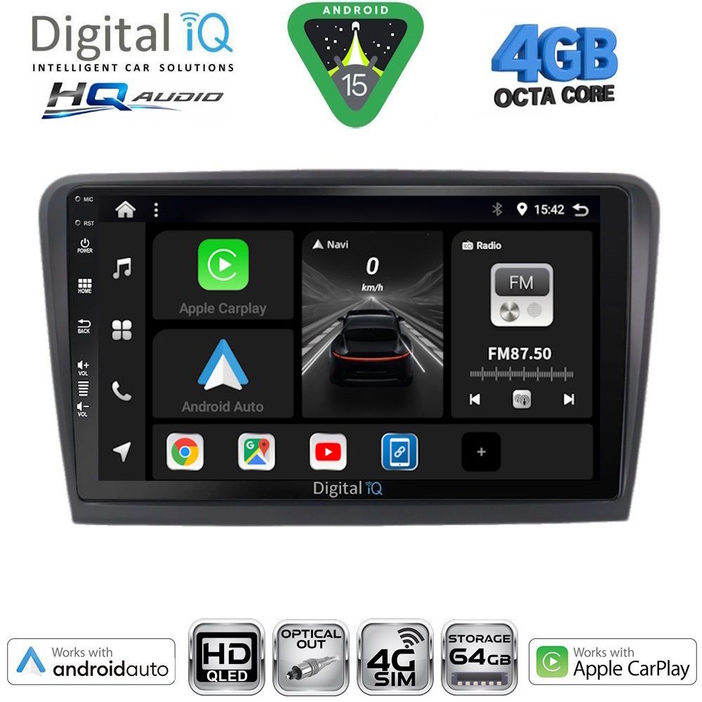 BXK19601-15 DIGITAL IQ BXK 19601_CPAA (9inc) MULTIMEDIA TABLET for SKODA RAPID mod. 2012-2023 - Image 1