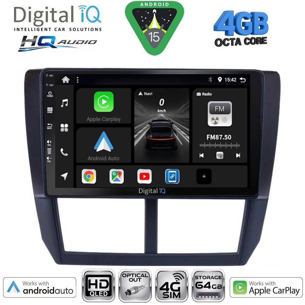 BXK19662-15 DIGITAL IQ BXK 19662_CPAA (9inc) MULTIMEDIA TABLET for SUBARU FORESTER - IMPREZA - XV mod. 2008-2013 - Image 1