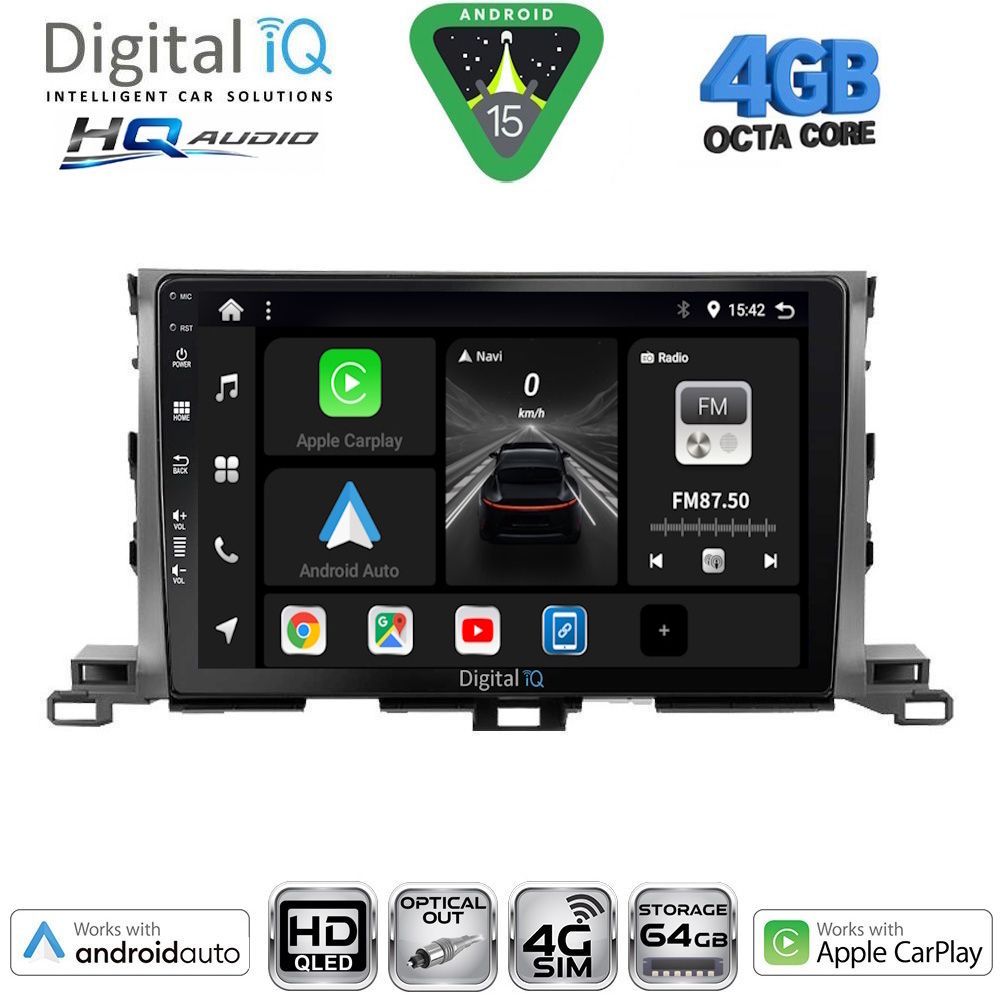 BXK19700-15 DIGITAL IQ BXK 19700_CPAA (10inc) MULTIMEDIA TABLET for TOYOTA HIGHLANDER mod. 2014-2019 - Image 1