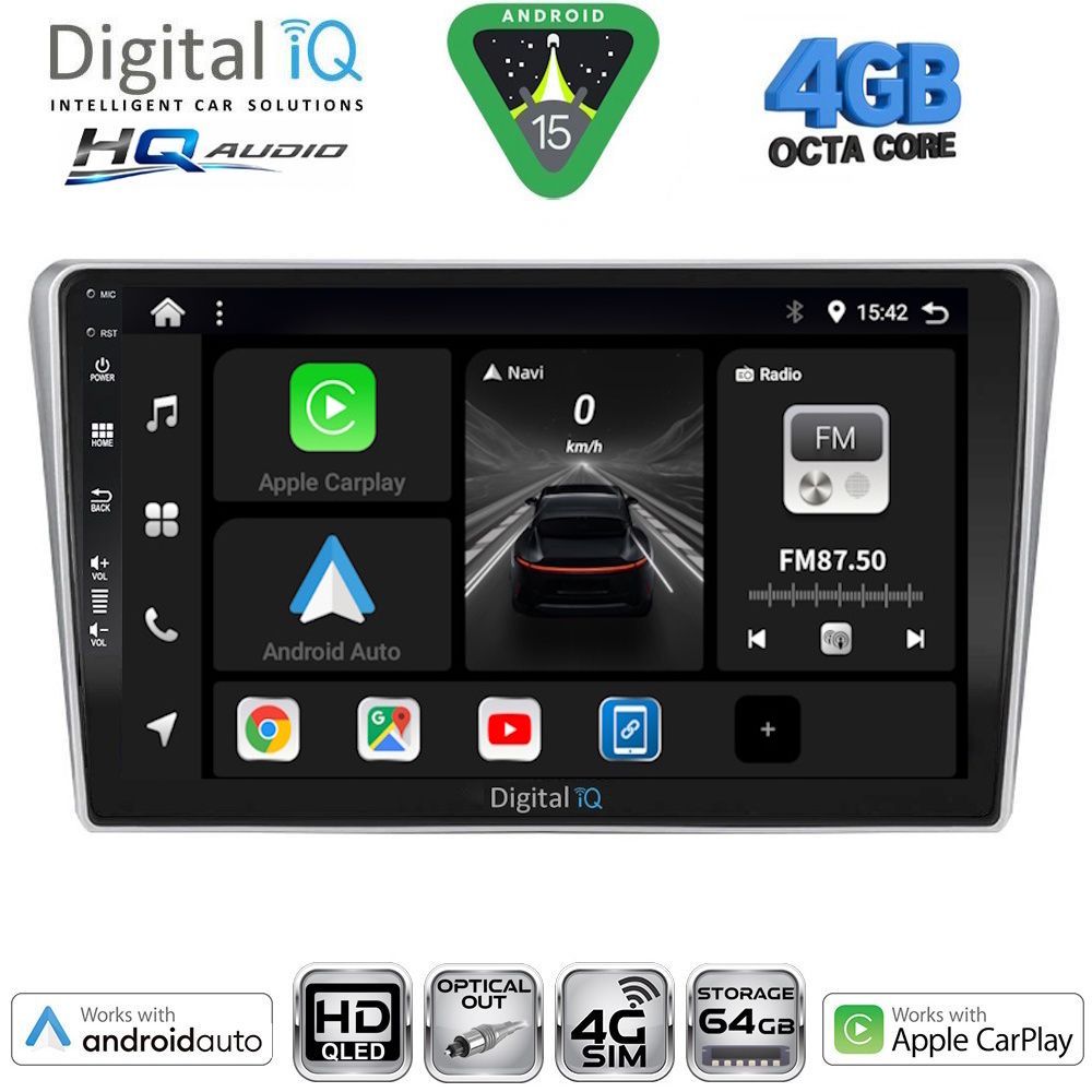 BXK19704-15 DIGITAL IQ BXK 19704SL_CPAA (9inc) MULTIMEDIA TABLET for TOYOTA AVENSIS (T25) mod. 2003-2009 (SILVER) - Image 1