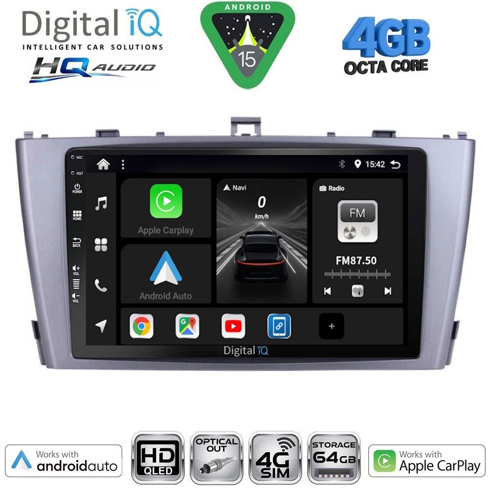 BXK19705-15 DIGITAL IQ BXK 19705SL_CPAA (9inc) MULTIMEDIA TABLET for TOYOTA AVENSIS (T27) mod. 2009-2015 (SILVER) - Image 1
