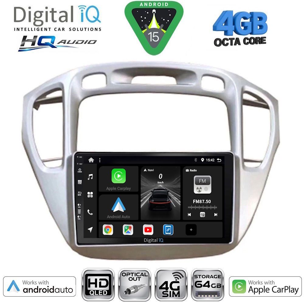 BXK19718-15 DIGITAL IQ BXK 19718_CPAA (9inc) MULTIMEDIA TABLET for TOYOTA HIGHLANDER mod. 2002-2009 - Image 1