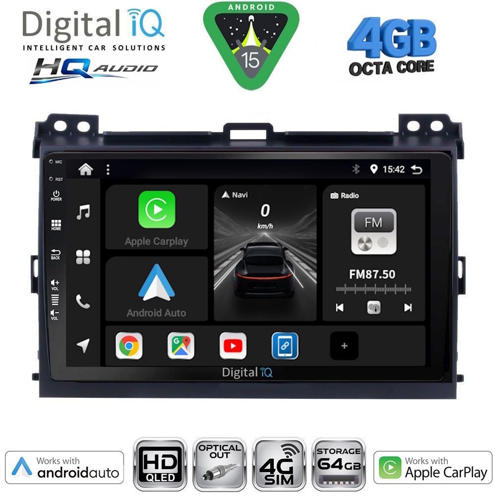 BXK19723-15 DIGITAL IQ BXK 19723_CPAA (9inc) MULTIMEDIA TABLET for TOYOTA LANDCRUISER mod. 2002-2008 - Image 1