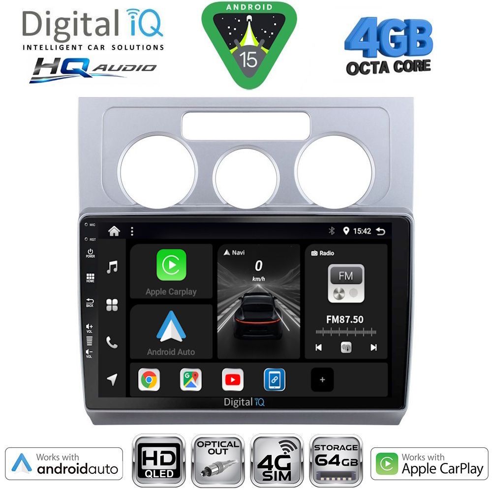 BXK19767AC-15 DIGITAL IQ BXK 19767AC_CPAA (10inc) MULTIMEDIA TABLET for VW TOURAN mod. 2003-2010 with A/C - Image 1