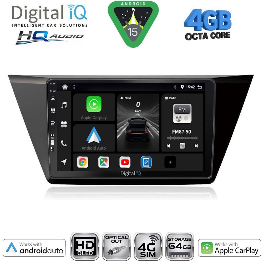 BXK19769-15 DIGITAL IQ BXK 19769_CPAA (10inc) MULTIMEDIA TABLET for VW TOURAN mod. 2016-2026 - Image 1