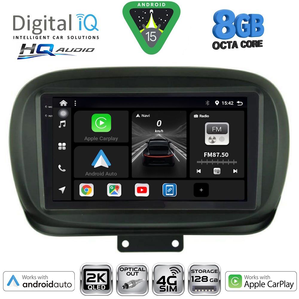 BXK20134_15_ DIGITAL IQ BXK 20134_CPAA (9inc) MULTIMEDIA TABLET for FIAT 500Χ mod. 2014-2024 - Image 1