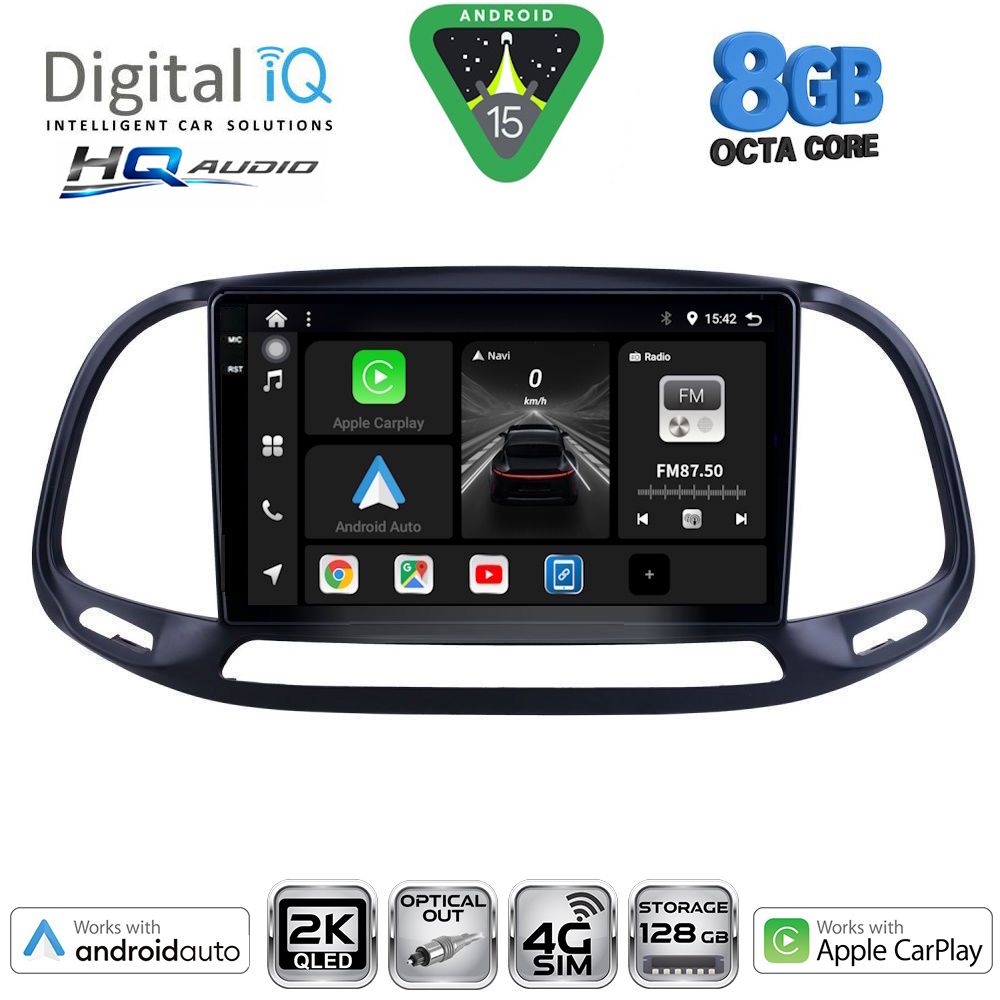 BXK20138_15_ DIGITAL IQ BXK 20138_CPAA (9inc) MULTIMEDIA TABLET for FIAT DOBLO – OPEL COMBO mod. 2015-2018 - Image 1