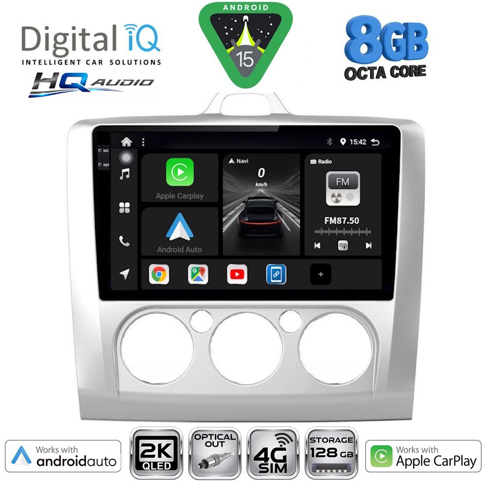 BXK20156AC_15 DIGITAL IQ BXK 20156SL_CPAA A/C (9inc) MULTIMEDIA TABLET for FORD FOCUS mod. 2005-2012 (SILVER) - Image 1