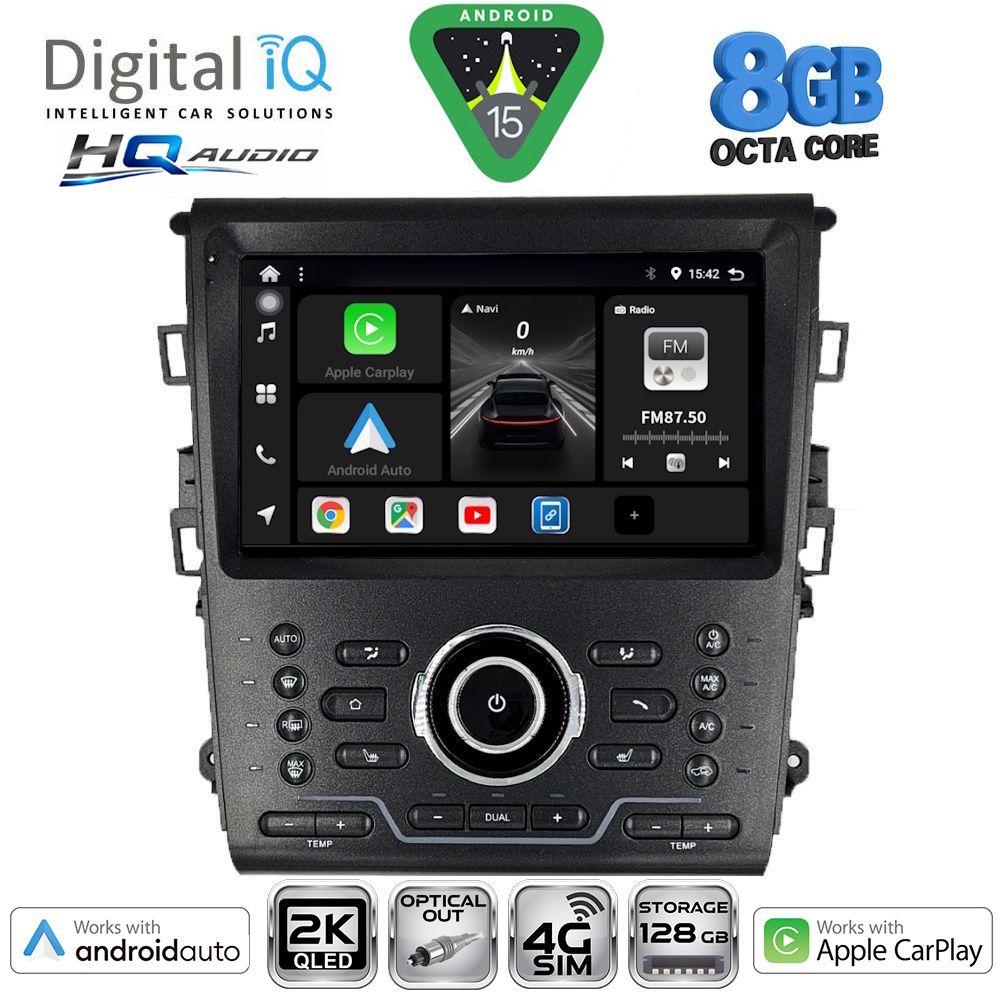 BXK20164CL_15-1 DIGITAL IQ BXK 20164_CPAA CLIMA (9inc) MULTIMEDIA TABLET for FORD MONDEO mod. 2014-2023 - Image 1