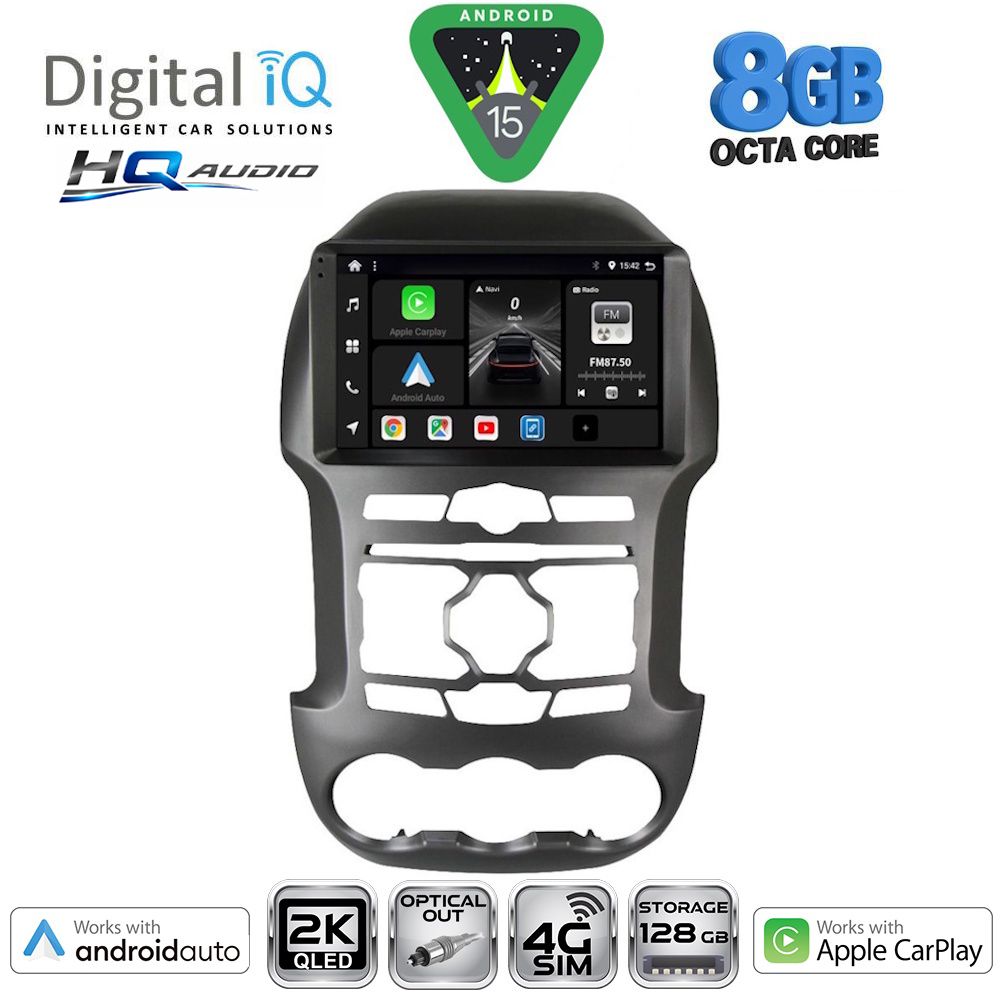 BXK20171S_15 DIGITAL IQ BXK 20171S_CPAA (9inc) MULTIMEDIA TABLET for FORD RANGER mod. 2011-2015 - Image 1