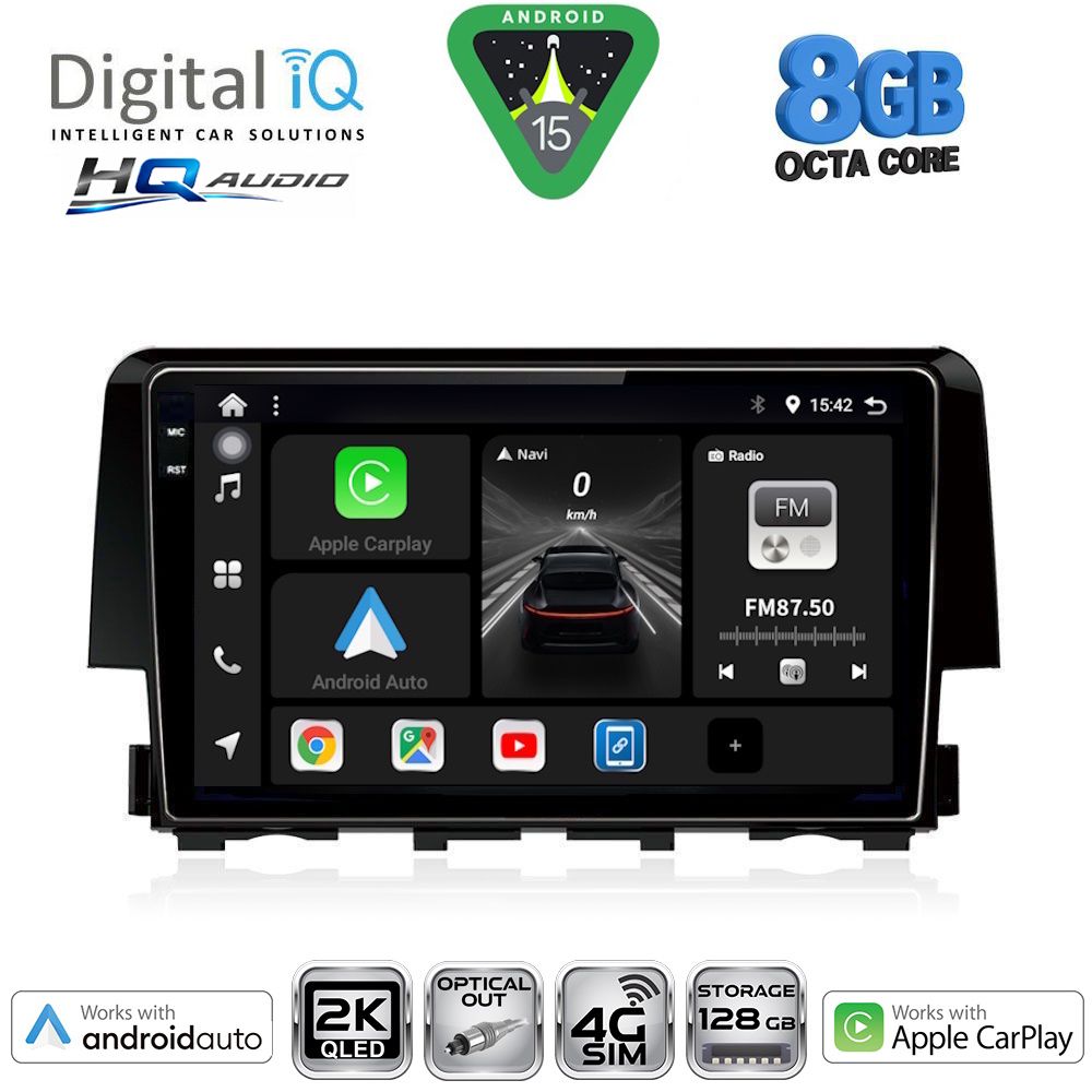 BXK20191_15 DIGITAL IQ BXK 20191_CPAA (9inc) MULTIMEDIA TABLET for HONDA CIVIC mod. 2016-2021 - Image 1