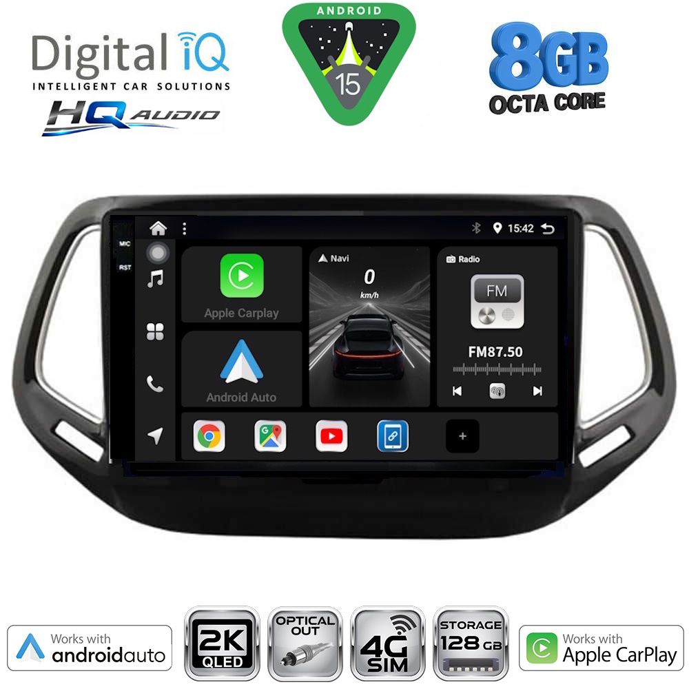 BXK20278_15 DIGITAL IQ BXK 20278_CPAA (10inc) MULTIMEDIA TABLET for JEEP COMPASS mod. 2016-2021 - Image 1
