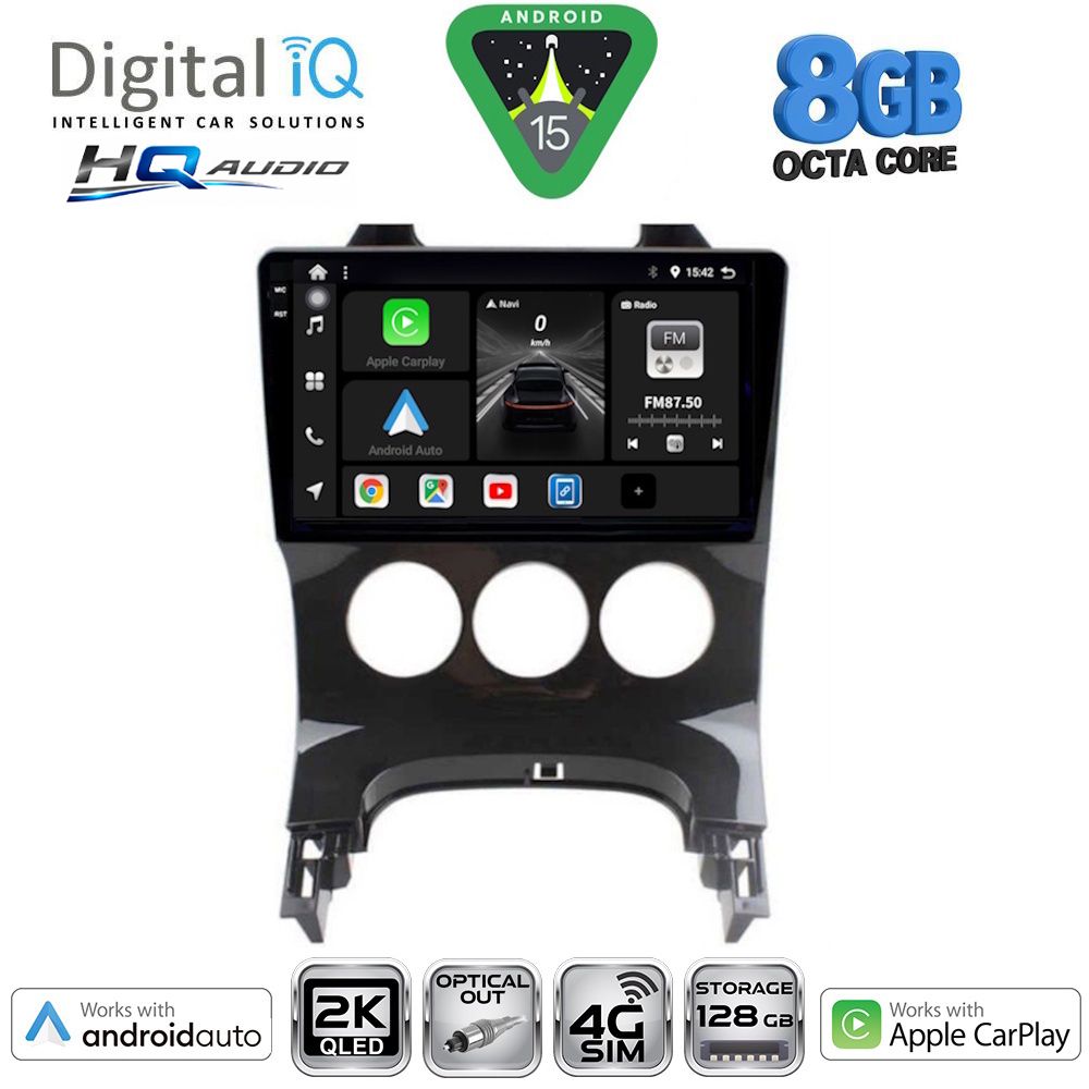 BXK20515AC_15 DIGITAL IQ BXK 20515_CPAA A/C (9inc) MULTIMEDIA TABLET for PEUGEOT 3008 mod. 2008-2016 με A/C - Image 1