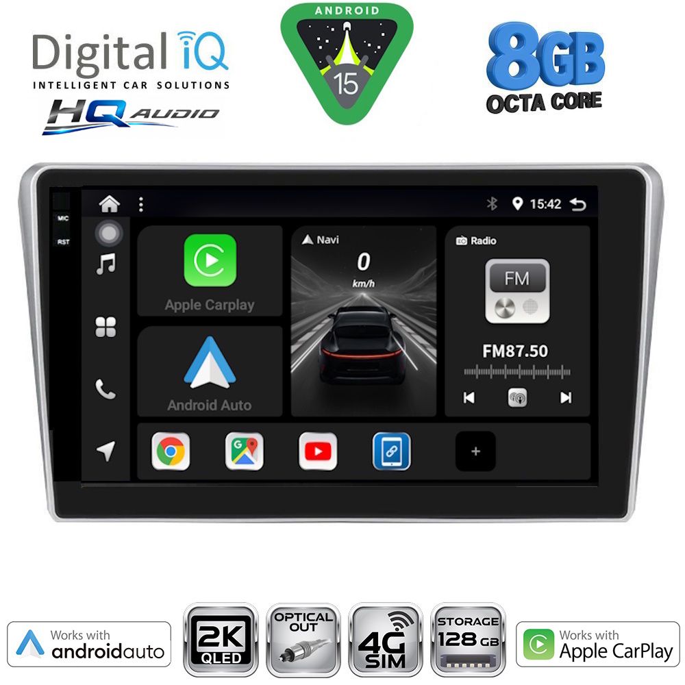 BXK20704_15 DIGITAL IQ BXK 20704SL_CPAA (9inc) MULTIMEDIA TABLET for TOYOTA AVENSIS (T25) mod. 2003-2009 (SILVER) - Image 1