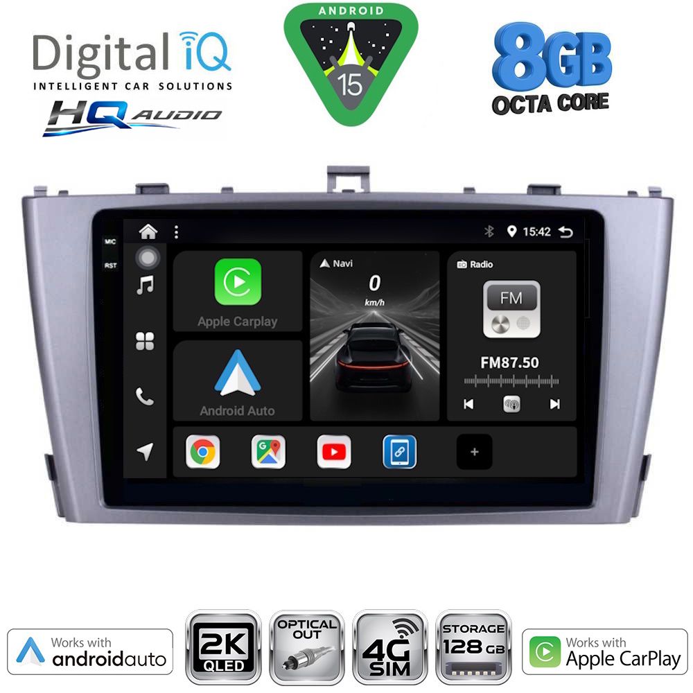 BXK20705_15 DIGITAL IQ BXK 20705SL_CPAA (9inc) MULTIMEDIA TABLET for TOYOTA AVENSIS (T27) mod. 2009-2015 (SILVER) - Image 1