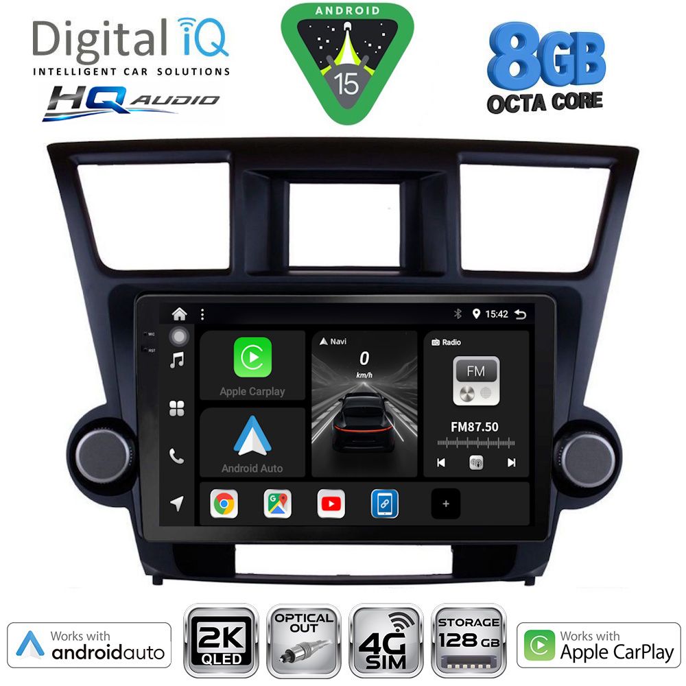 BXK20719_15 DIGITAL IQ BXK 20719_CPAA (10inc) MULTIMEDIA TABLET for TOYOTA HIGHLANDER mod. 2008-2015 - Image 1