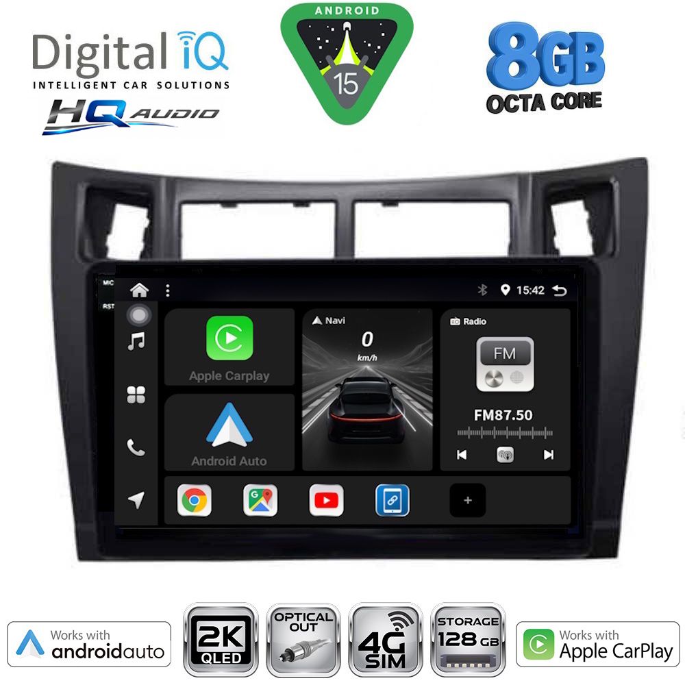 BXK20736_15 DIGITAL IQ BXK 20736BL_CPAA (9inc) MULTIMEDIA TABLET for TOYOTA YARIS mod. 2006-2011 (BLACK) - Image 1