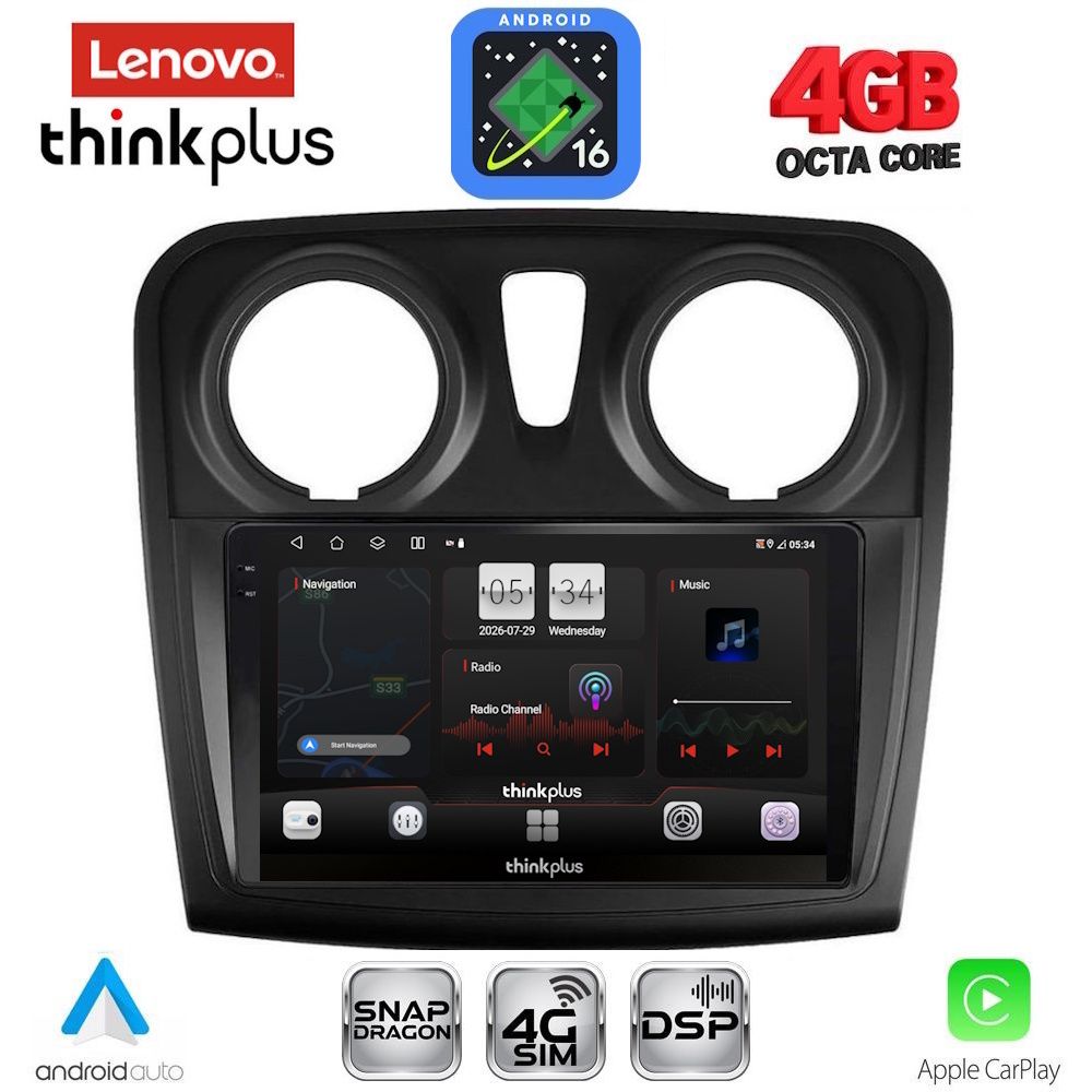 LTG7108_16 LENOVO LTG 7108_CPA (9inc) MULTIMEDIA TABLET for DACIA LOGAN – SANDERO mod. 2012-2019 - Image 1