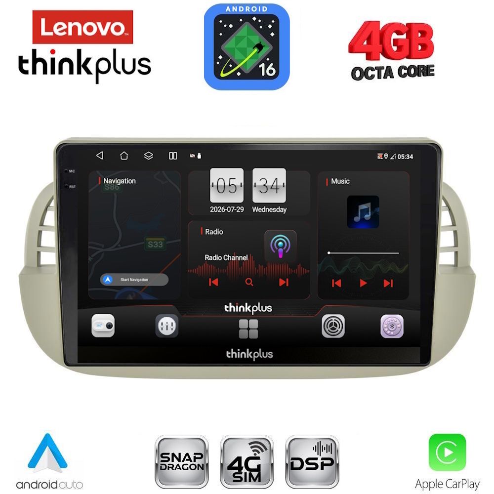 LTG7130BG_16 LENOVO LTG 7130BG_CPA (9inc) MULTIMEDIA TABLET for FIAT 500 mod. 2007-2015 (BEIGE) - Image 1