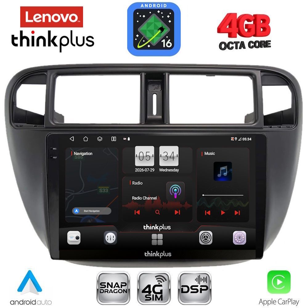LTG7186_16 LENOVO LTG 7186_CPA A/C (9inc) MULTIMEDIA TABLET for HONDA CIVIC mod. 1995-2001 - Image 1