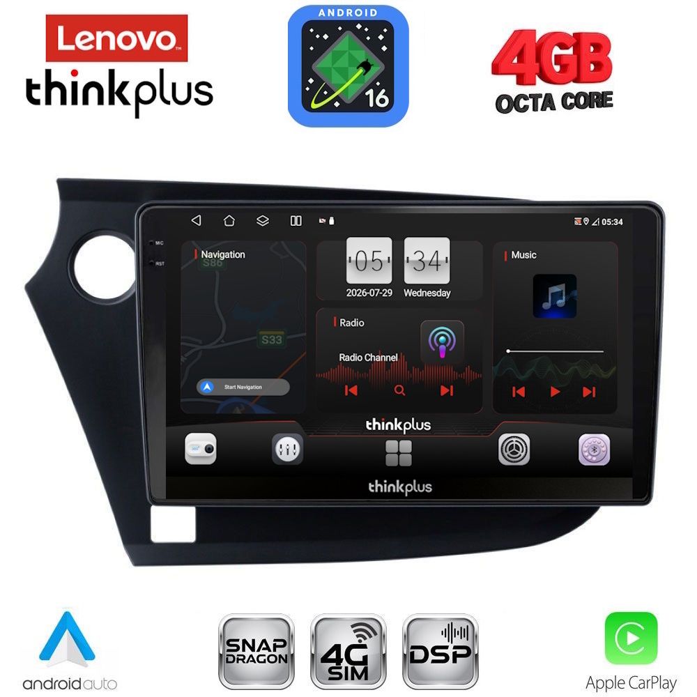 LTG7205_16 LENOVO LTG 7205_CPA (9inc) MULTIMEDIA TABLET for HONDA INSIGHT mod. 2009-2014 - Image 1