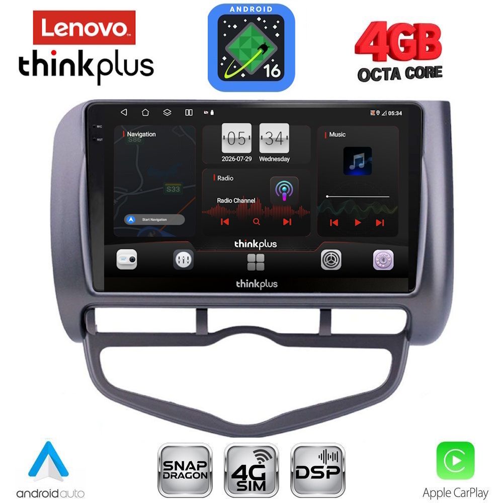 LTG7210_CL_16 LENOVO LTG 7210_CPA CLIMA (9inc) MULTIMEDIA TABLET for HONDA JAZZ mod. 2002-2008 - Image 1