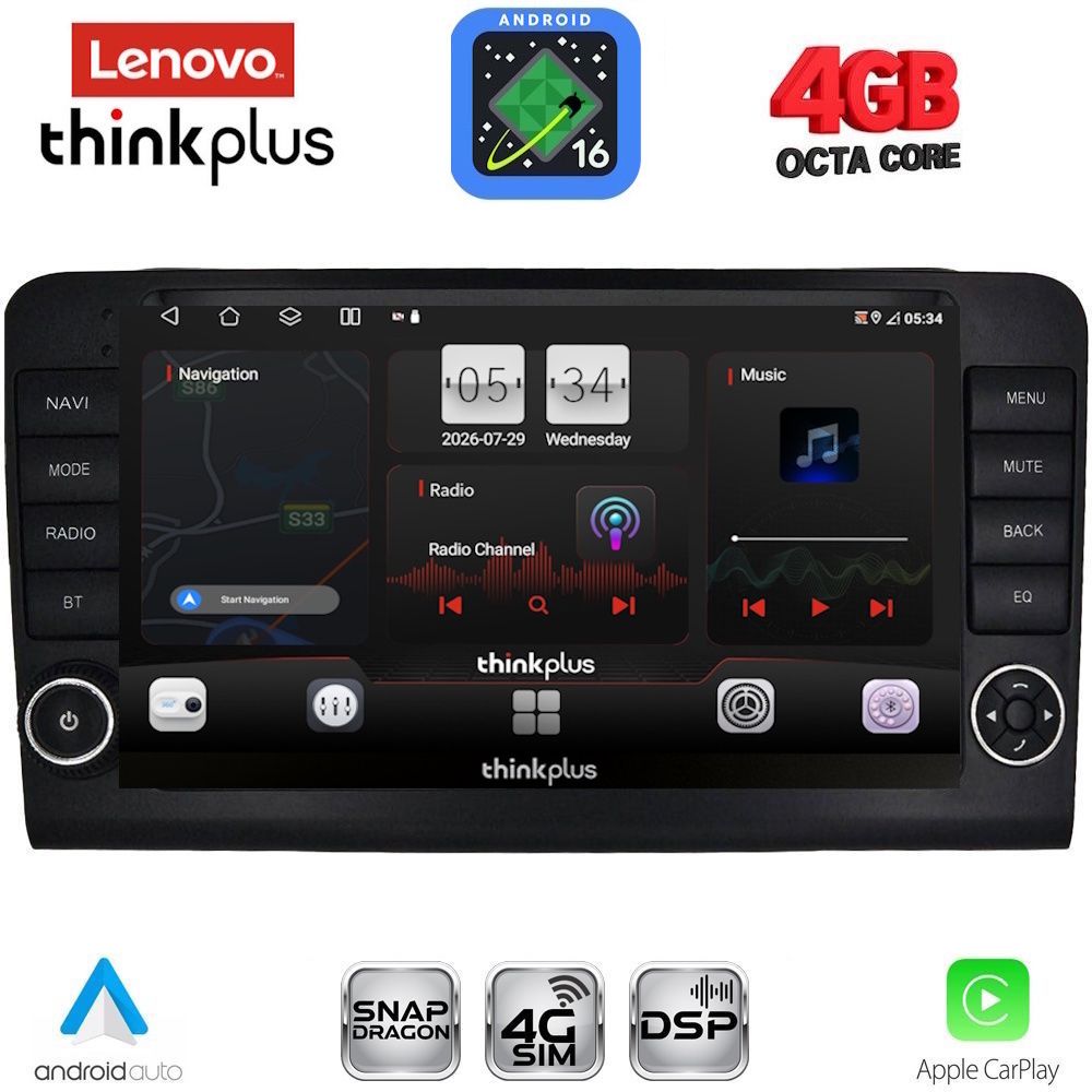 LTG7416_16 LENOVO LTG 7416_CPA (9inc) MULTIMEDIA TABLET for MERCEDES ML (W164) – GL (X164) mod. 2005-2011 - Image 1
