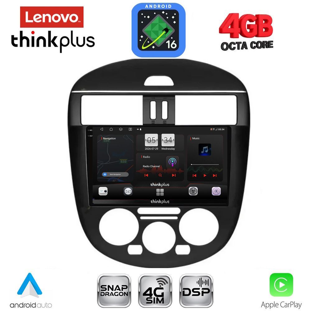 LTG7465AC_16 LENOVO LTG 7465B AC_CPA (9inc) MULTIMEDIA TABLET for NISSAN TIIDA mod. 2012-2015 with A/C - Image 1