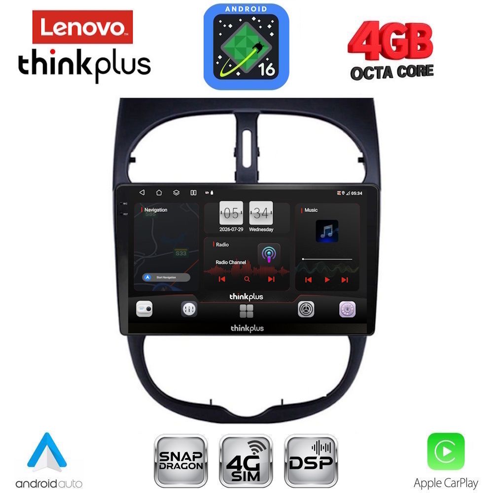 LTG7506_16 LENOVO LTG 7506_CPA (9inc) MULTIMEDIA TABLET for PEUGEOT 206 mod. 1998-2006 - Image 1