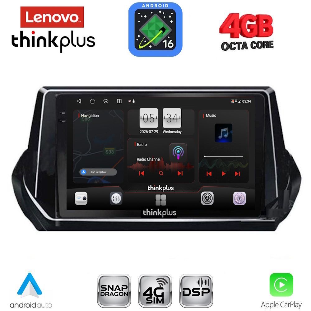 LTG7509-16 LENOVO LTG 7509_CPA (9inc) MULTIMEDIA TABLET for PEUGEOT 208 - 2008 mod. 2021-2026 - Image 1