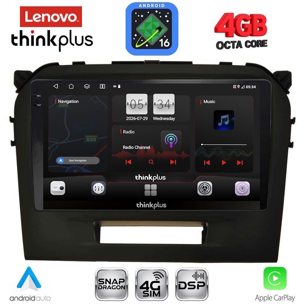 LTG7697BL_16 LENOVO LTG 7697BL_CPA (9inc) MULTIMEDIA TABLET for SUZUKI VITARA mod. 2016-2022 (BLACK) - Image 1