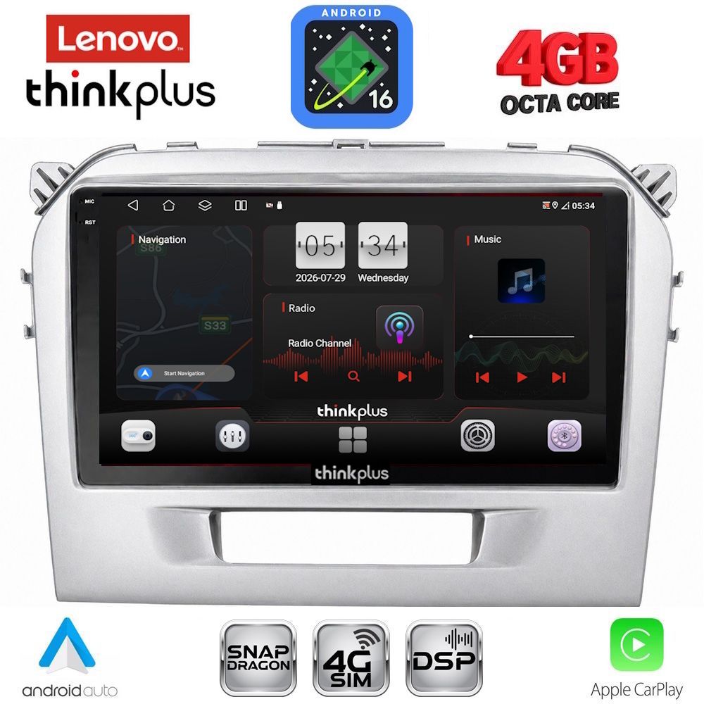 LTG7697SL_16 LENOVO LTG 7697SL_CPA (9inc) MULTIMEDIA TABLET for SUZUKI VITARA mod. 2016-2022 (SILVER) - Image 1