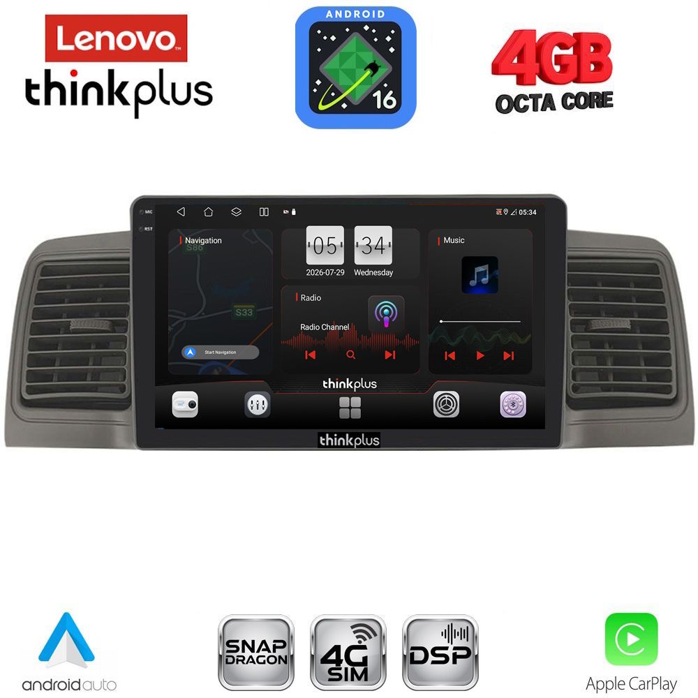 LTG7712GR_16 LENOVO LTG 7712GR_CPA (9inc) MULTIMEDIA TABLET for TOYOTA COROLLA mod. 2001-2006 (GREY) - Image 1