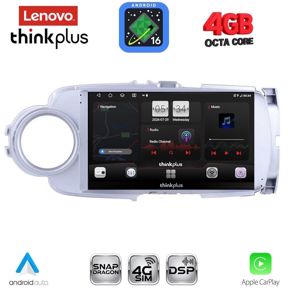 LTG7737SL_16 LENOVO LTG 7737SL_CPA (9inc) MULTIMEDIA TABLET for TOYOTA YARIS mod. 2011-2015 (SILVER) - Image 1