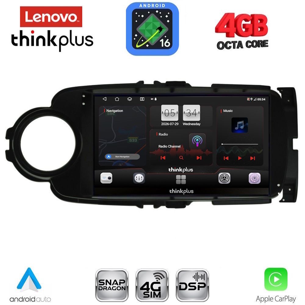 LTG7737_16 LENOVO LTG 7737BL_CPA (9inc) MULTIMEDIA TABLET for TOYOTA YARIS mod. 2011-2015 (BLACK) - Image 1