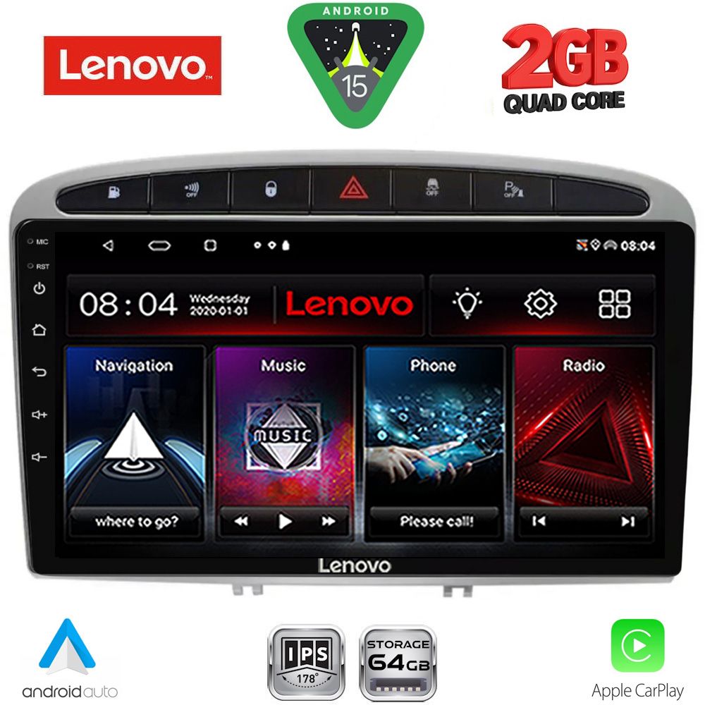 LVD2513SL_15 LENOVO LVD 2513SL_CPA (9inc) MULTIMEDIA TABLET for PEUGEOT 308 mod. 2007-2012 - RCZ mod. 2009-2015 (SILVER) - Image 1