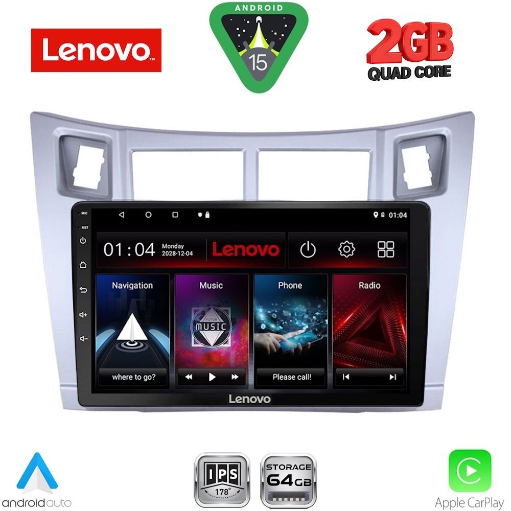LVD2736SL_15 LENOVO LVD 2736SL_CPAA (9inc) MULTIMEDIA TABLET for TOYOTA YARIS mod. 2006-2011 (SILVER) - Image 1