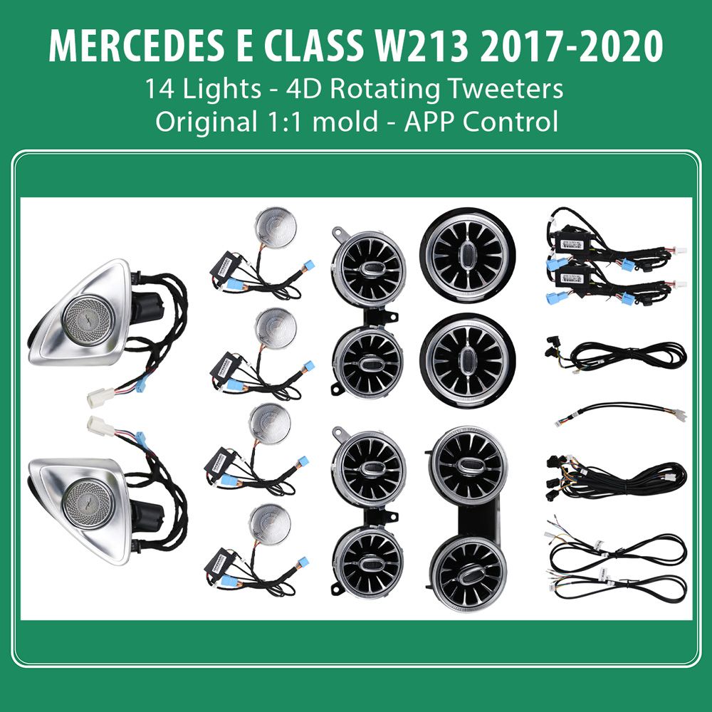 MERCEDES_E_W213_2017-21_14_4D_AMBIENT_LIGHTS_01 DIQ AMBIENT 8176 ED117 – BENZ E (W213) (Digital iQ Ambient Light for Mercedes E (W213) mod. 2017-2020 with 14 Lights) - Image 1