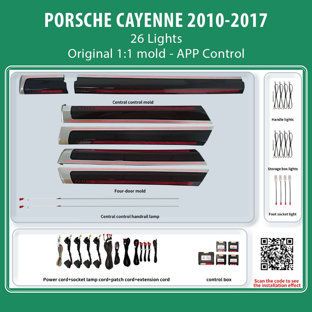 Porsche_Cayenne_2010-17_Ambient_26_lights_01 DIQ AMBIENT PORSCHE BSJ10L (Digital iQ Ambient Light for Porsche Cayenne mod. 2010-2017 with 26 Lights) - Image 1