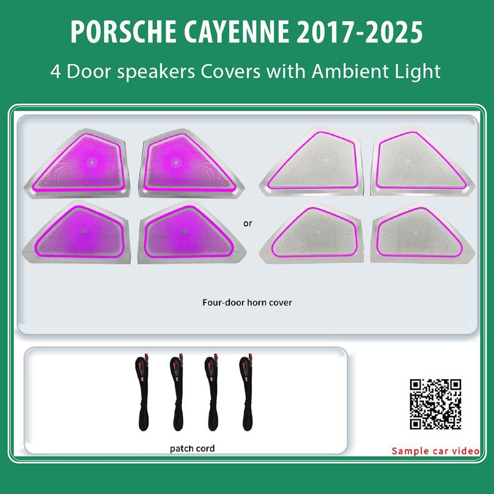 Porsche_Cayenne_2017-25_Ambient_lights_speakers_covers_01 DIQ AMBIENT PORSCHE BSJPJ11 (Digital iQ Ambient Light for Porsche Cayenne mod. 2017-2025, 4 Speakers Covers) - Image 1